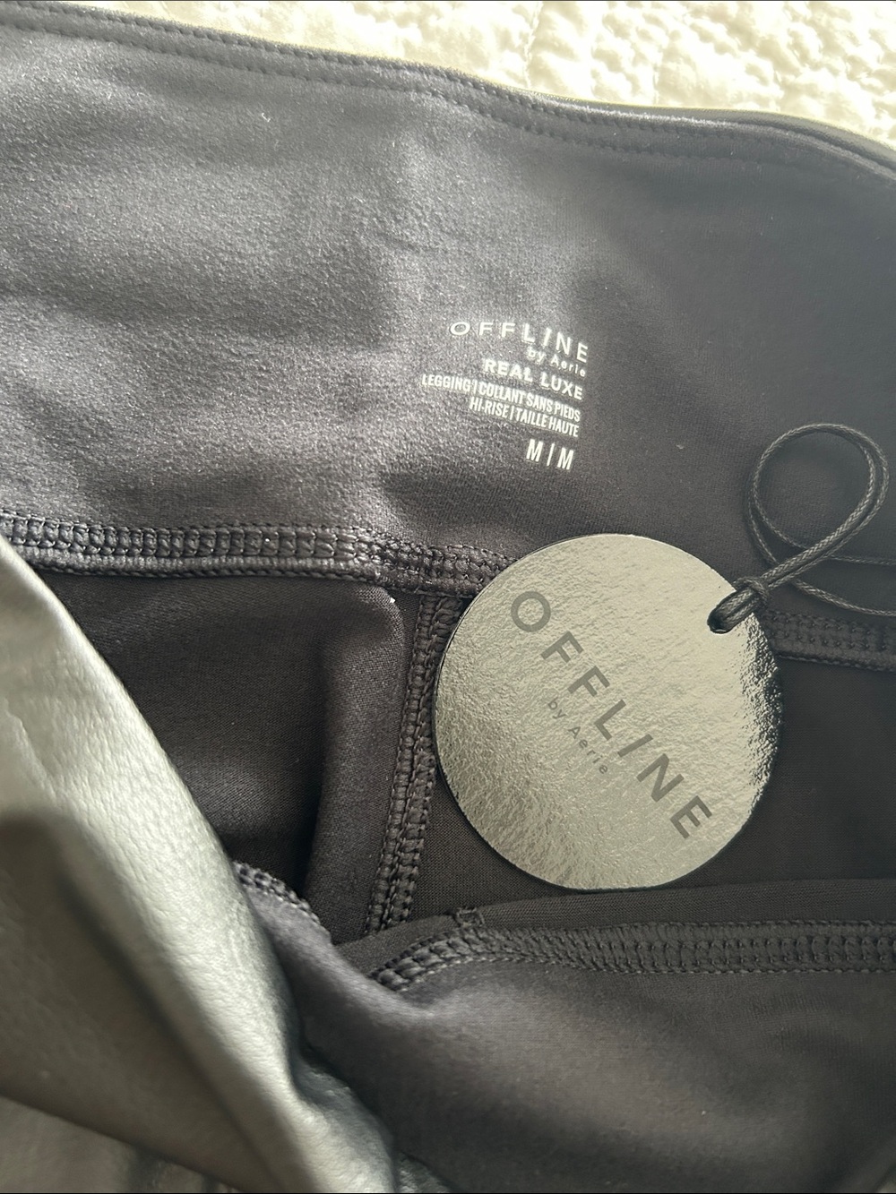 aerie Black Faux Leather High-Waist Leggings - Picture 3 of 9